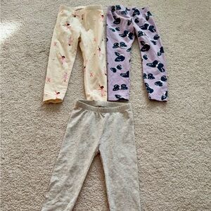 Bundle Set of Old Navy & Joe Fresh Leggings Cream, Lavender & Light Gray